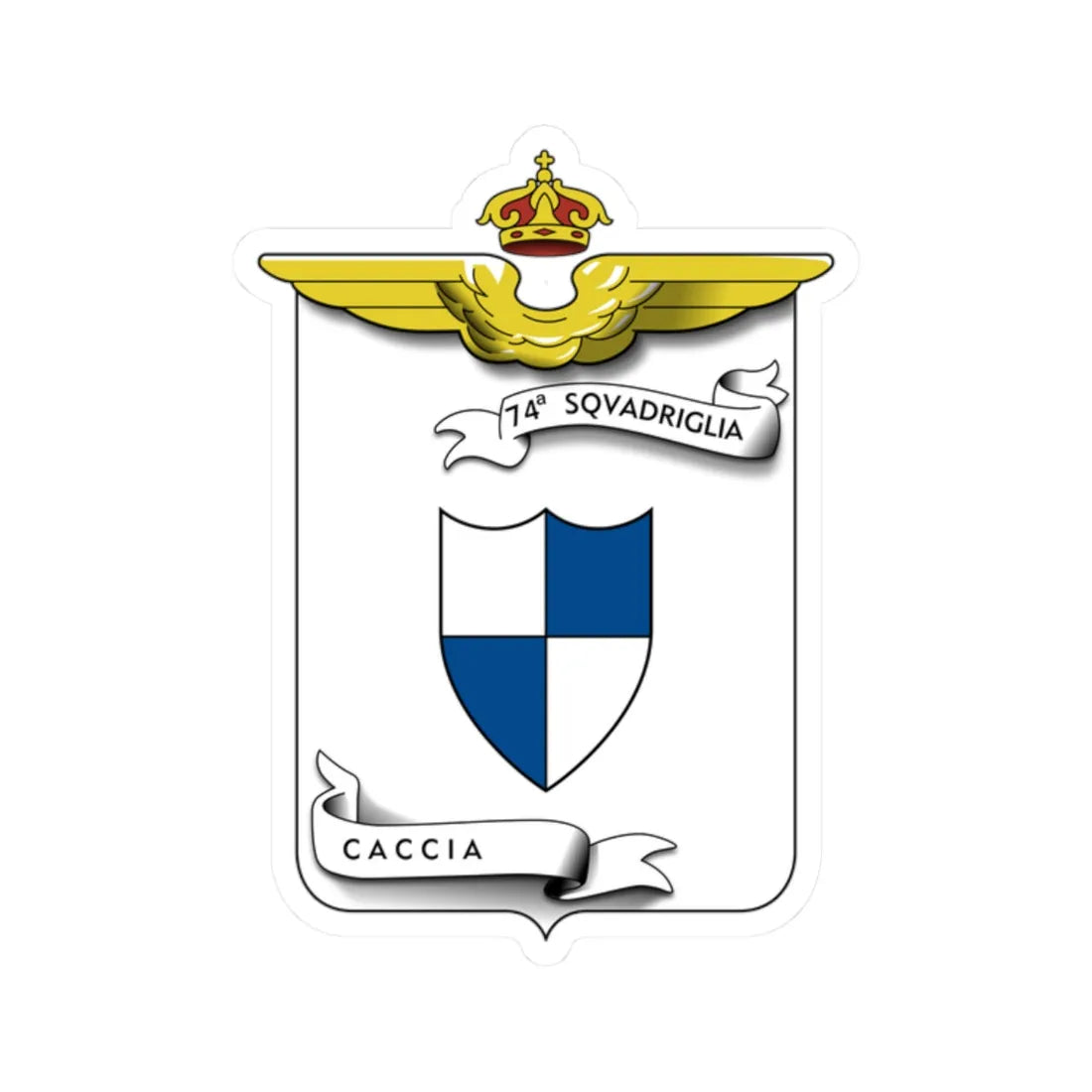 CoA 74 Squadriglia Caccia (Italy) (Coat of Arms) STICKER Vinyl Kiss-Cut Decal 2 Inch White - The Sticker Space