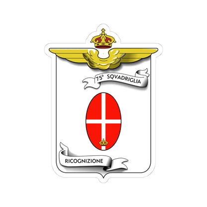 CoA 75 Squadriglia Ricognizione (Italy) (Coat of Arms) STICKER Vinyl Kiss-Cut Decal 4 Inch White - The Sticker Space