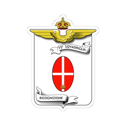 CoA 75 Squadriglia Ricognizione (Italy) (Coat of Arms) STICKER Vinyl Kiss-Cut Decal 6 Inch White - The Sticker Space