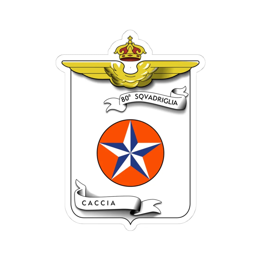CoA 80 Squadriglia Caccia (Italy) (Coat of Arms) STICKER Vinyl Kiss-Cut Decal 4 Inch White - The Sticker Space
