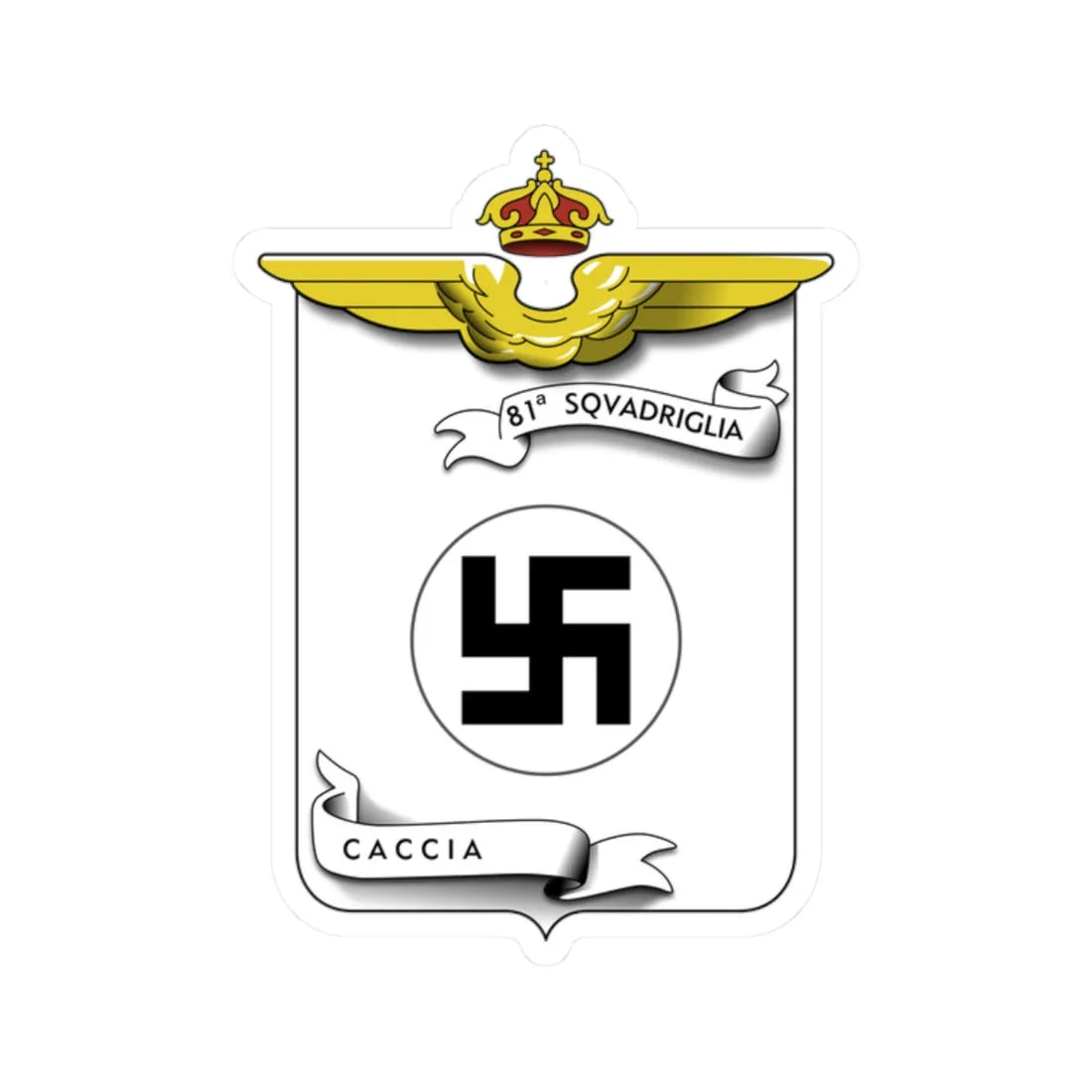 CoA 81 Squadriglia Caccia (Italy) (Coat of Arms) STICKER Vinyl Kiss-Cut Decal 2 Inch White - The Sticker Space