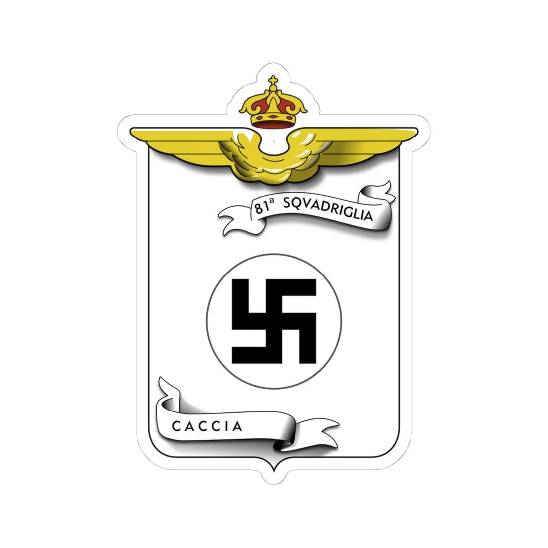 CoA 81 Squadriglia Caccia (Italy) (Coat of Arms) STICKER Vinyl Kiss-Cut Decal 4 Inch White - The Sticker Space