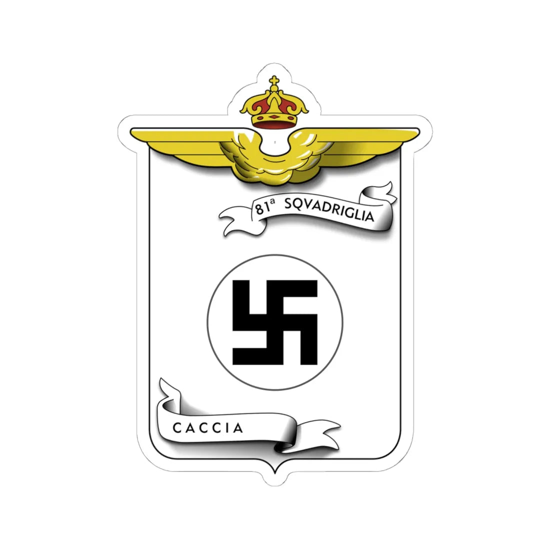 CoA 81 Squadriglia Caccia (Italy) (Coat of Arms) STICKER Vinyl Kiss-Cut Decal 6 Inch White - The Sticker Space