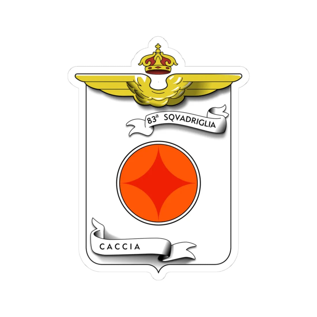 CoA 83 Squadriglia Caccia (Italy) (Coat of Arms) STICKER Vinyl Kiss-Cut Decal 3 Inch White - The Sticker Space