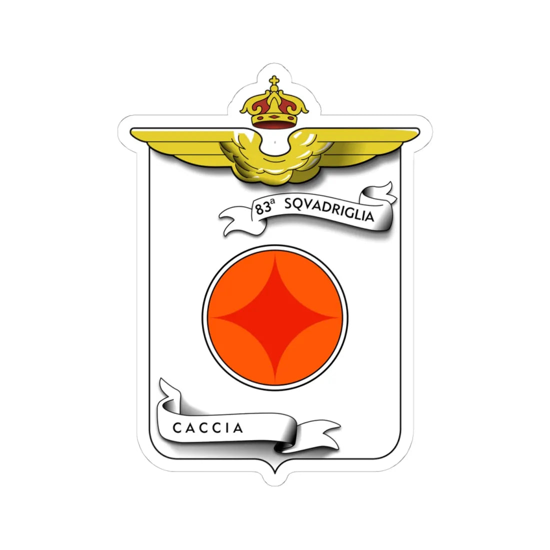 CoA 83 Squadriglia Caccia (Italy) (Coat of Arms) STICKER Vinyl Kiss-Cut Decal 4 Inch White - The Sticker Space