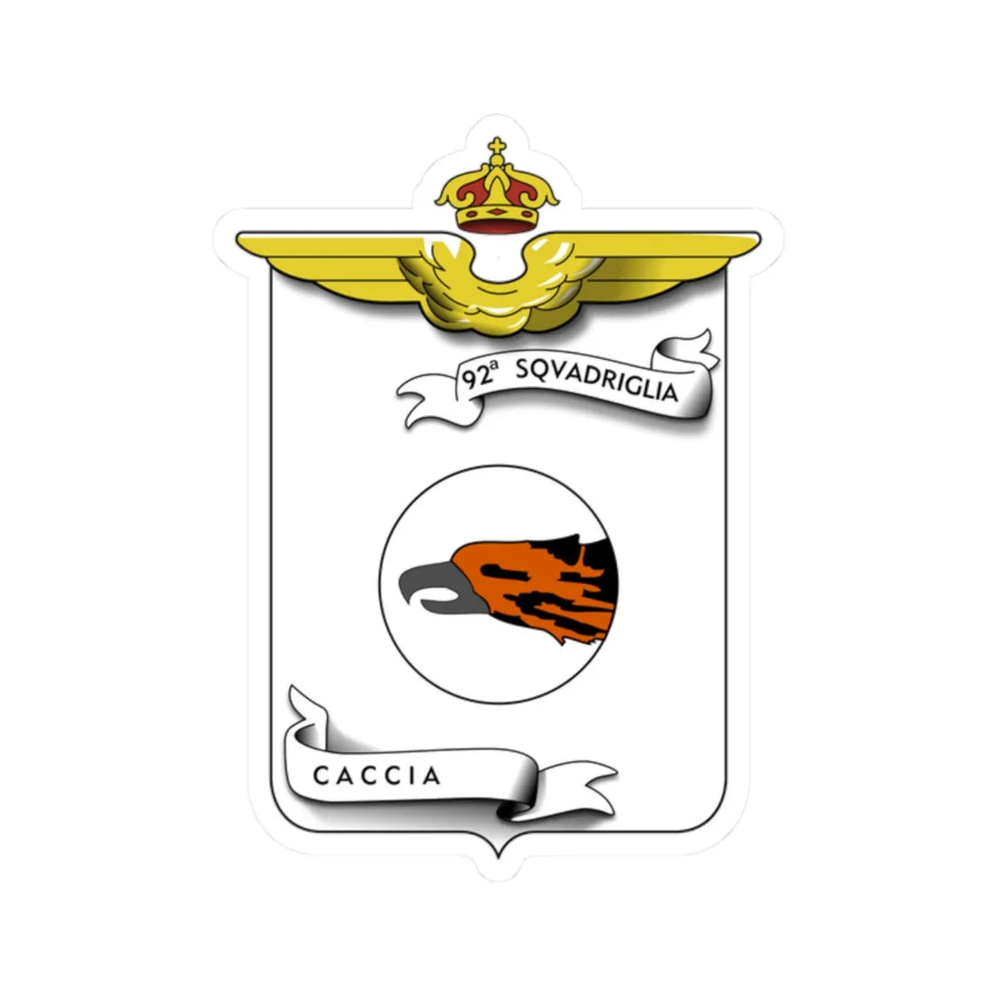 CoA 92 Squadriglia Caccia (Italy) (Coat of Arms) STICKER Vinyl Kiss-Cut Decal 2 Inch White - The Sticker Space