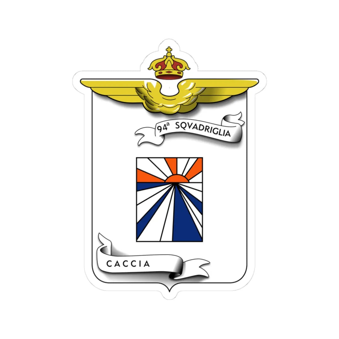 CoA 94 Squadriglia Caccia (Italy) (Coat of Arms) STICKER Vinyl Kiss-Cut Decal 3 Inch White - The Sticker Space