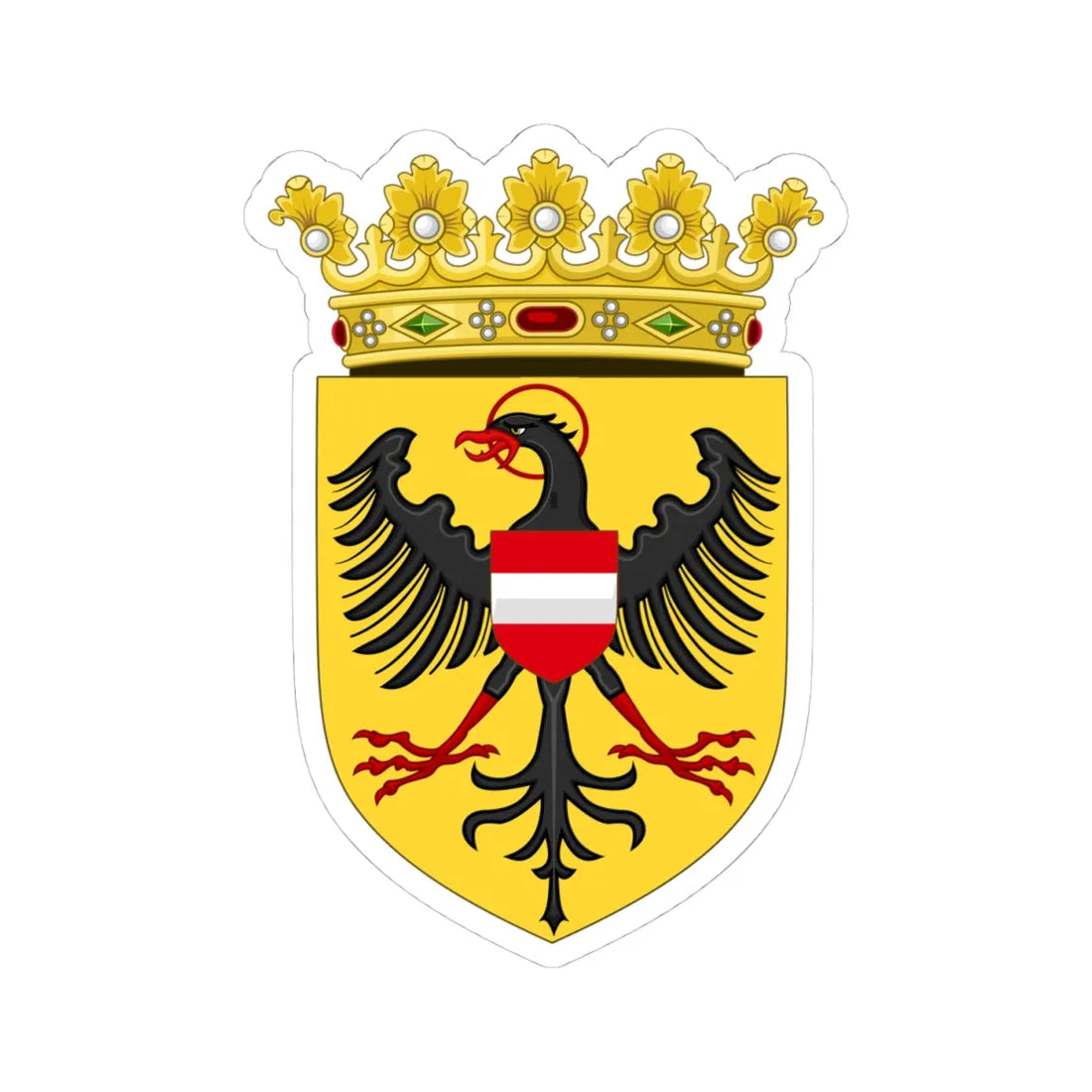 CoA Albert II of Habsburg (Austria) (Coat of Arms) STICKER Vinyl Kiss-Cut Decal - The Sticker Space