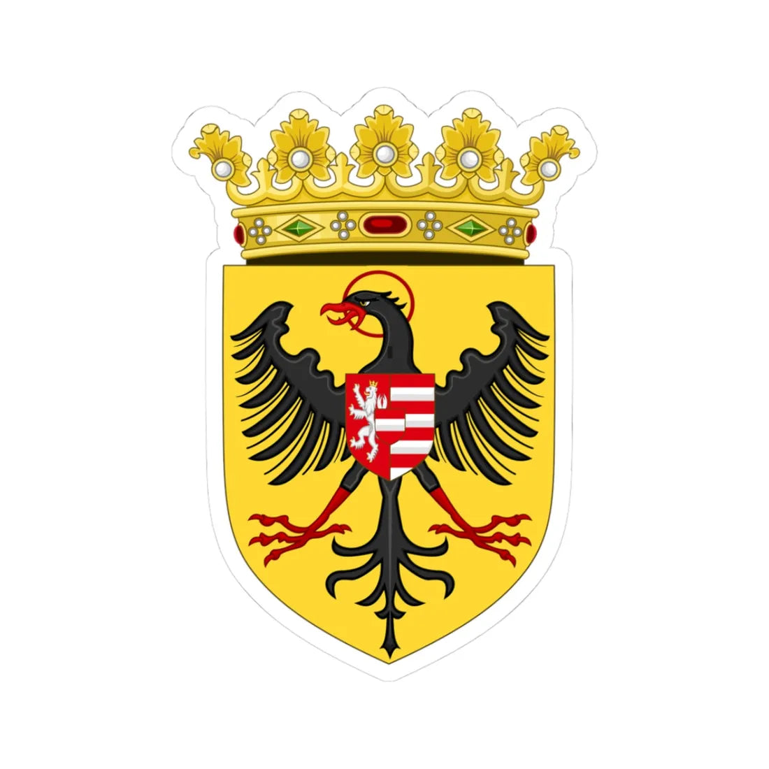 CoA Albert II of Habsburg Variant (Austria) (Coat of Arms) STICKER Vinyl Kiss-Cut Decal 3 Inch White - The Sticker Space