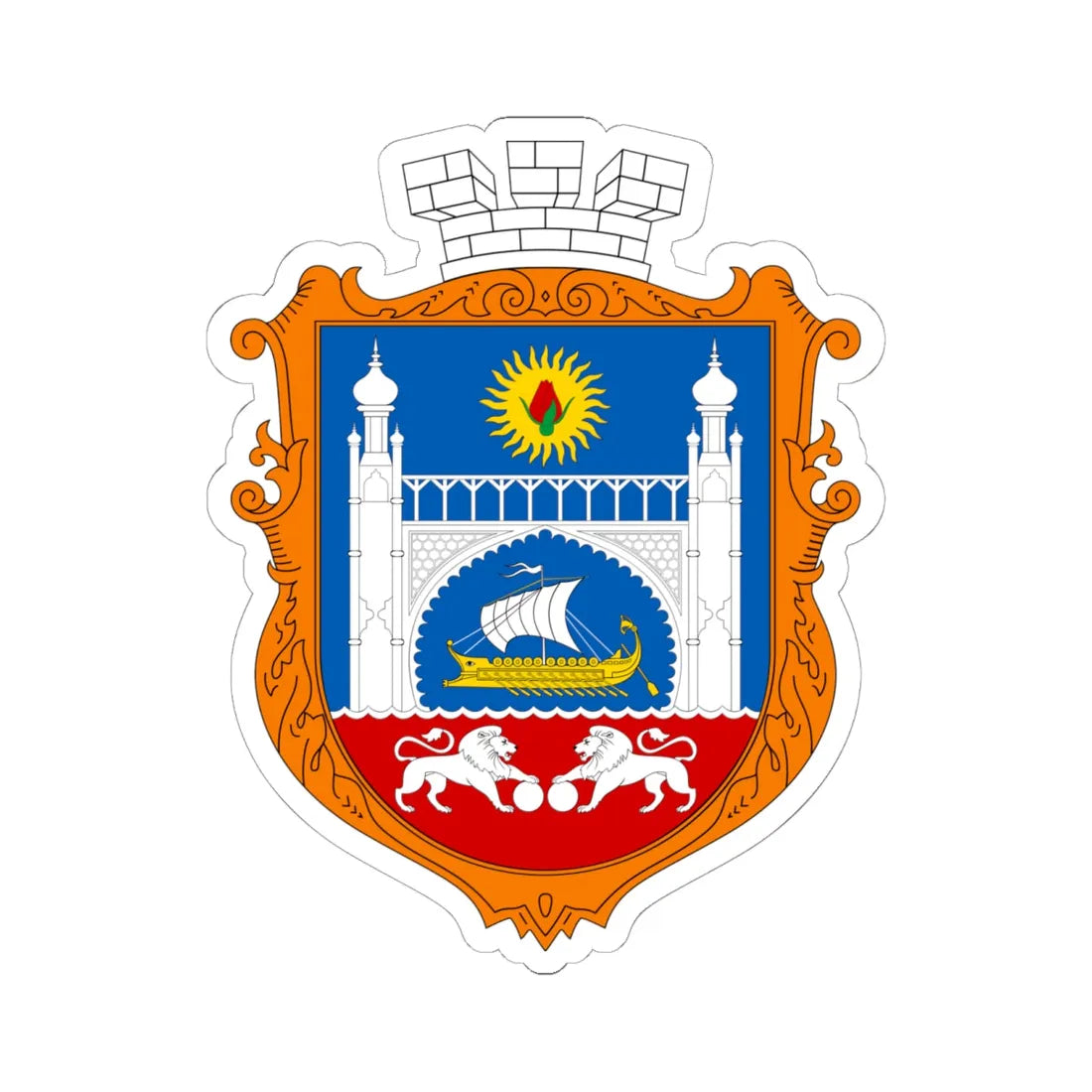 COA Alupka Yaltynska Crimea UHT (Ukraine) (Coat of Arms) STICKER Vinyl Kiss-Cut Decal 6 Inch White - The Sticker Space