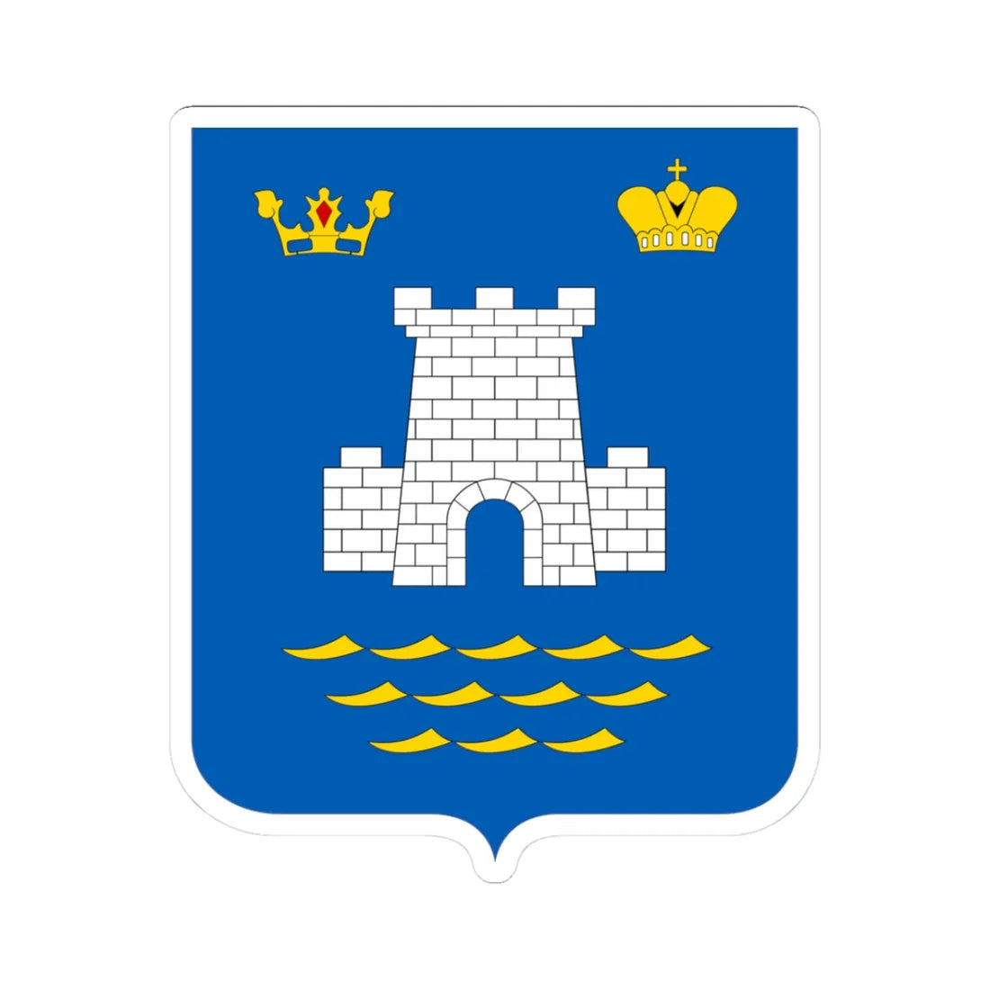 COA Alushta (Ukraine) (Coat of Arms) STICKER Vinyl Kiss-Cut Decal 3 Inch White - The Sticker Space