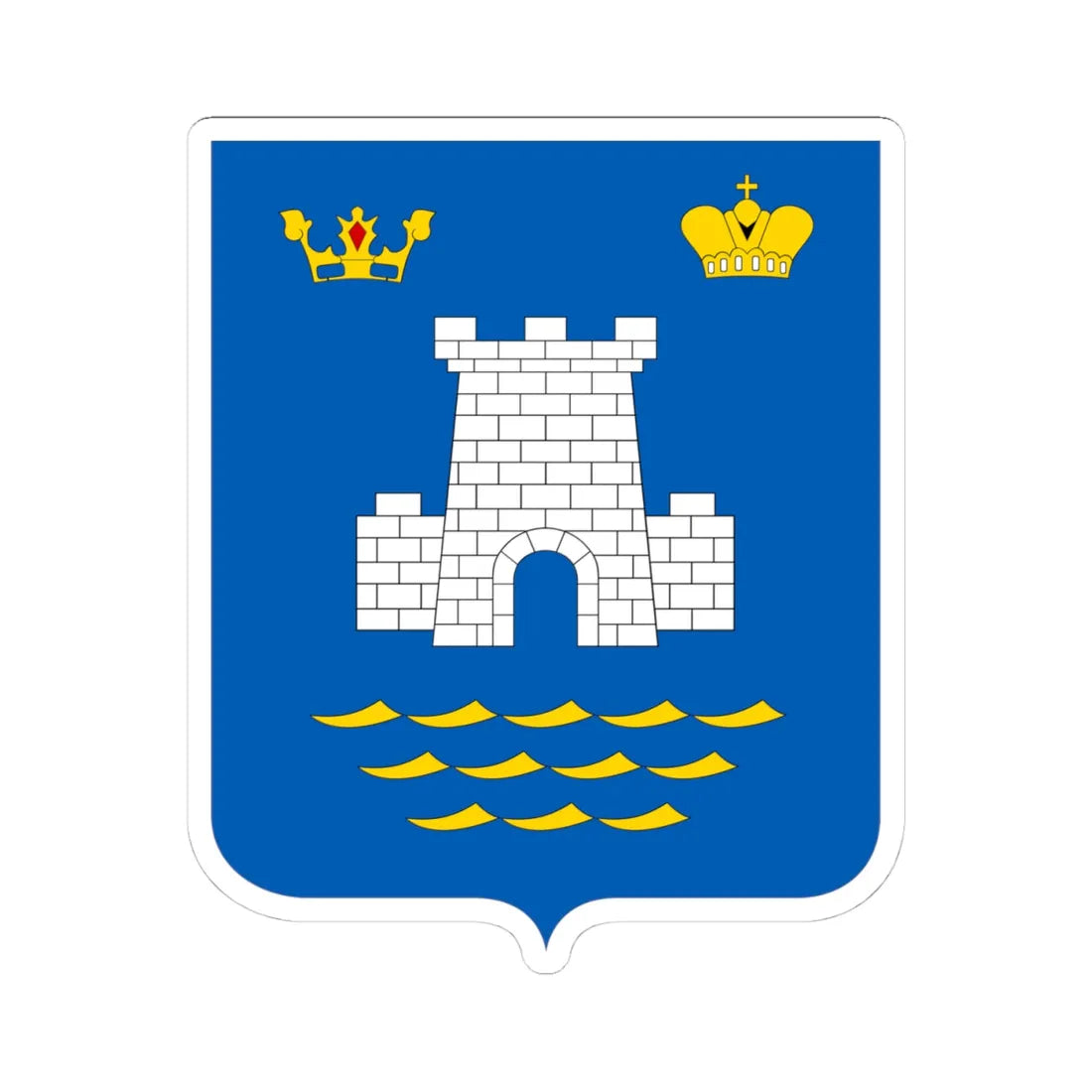 COA Alushta (Ukraine) (Coat of Arms) STICKER Vinyl Kiss-Cut Decal 4 Inch White - The Sticker Space
