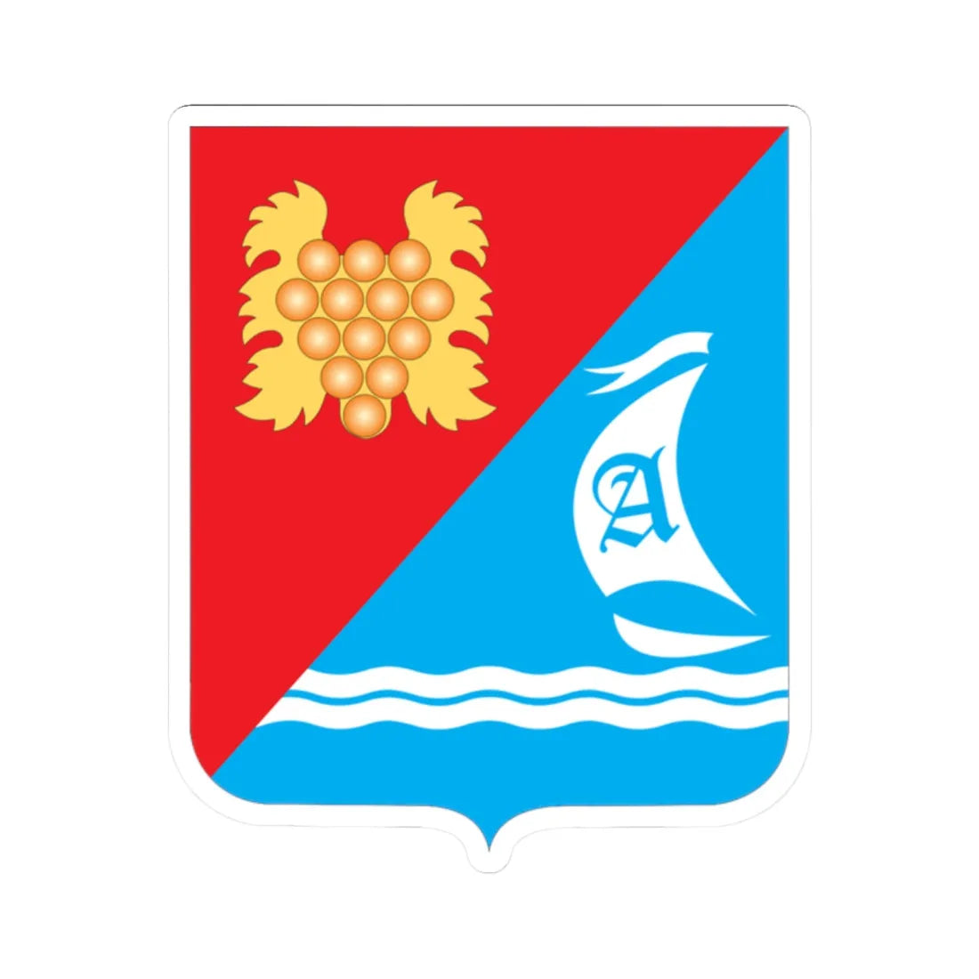 COA Andriivka Sevastopol Ukraine (Russia) (Coat of Arms) STICKER Vinyl Kiss-Cut Decal 2 Inch White - The Sticker Space