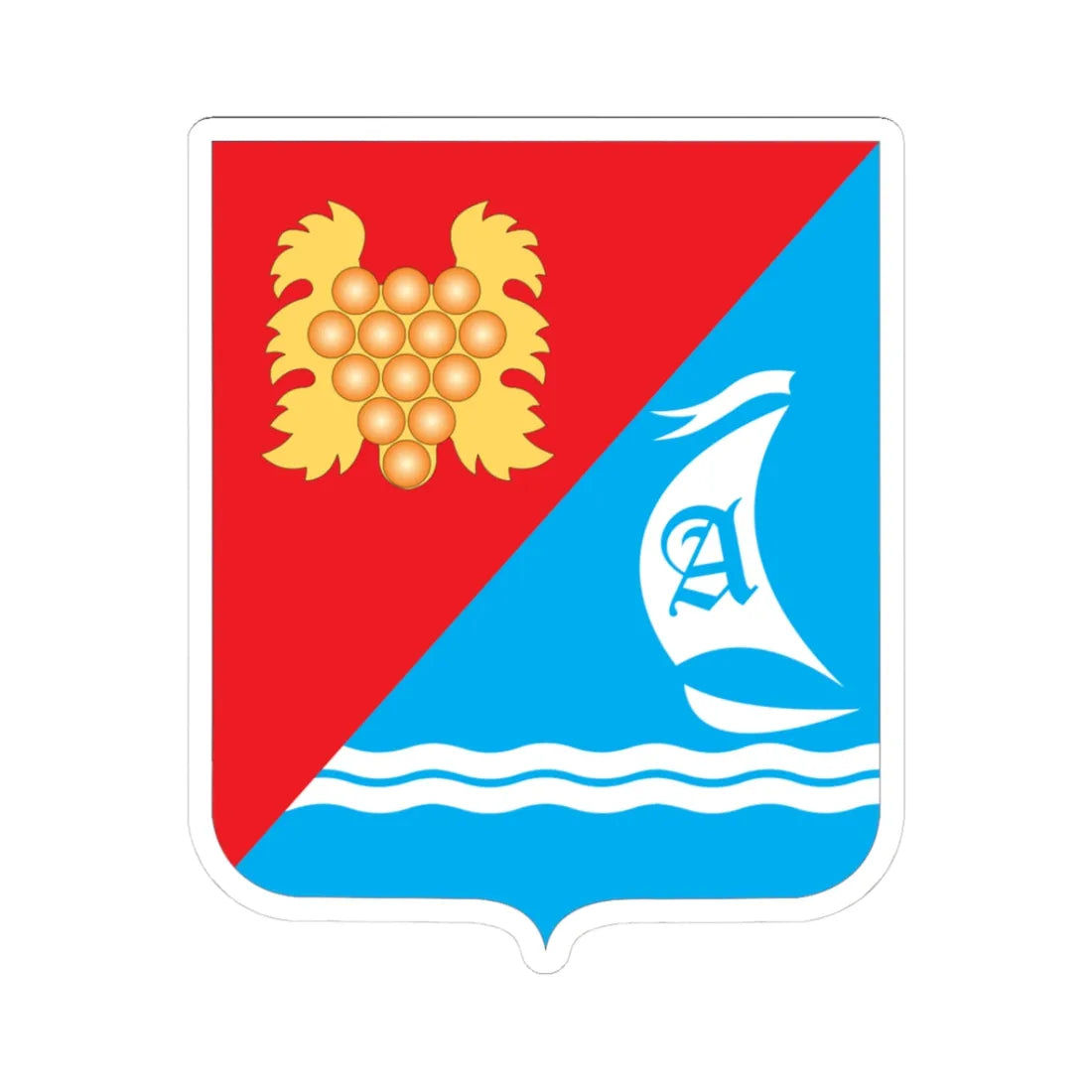 COA Andriivka Sevastopol Ukraine (Russia) (Coat of Arms) STICKER Vinyl Kiss-Cut Decal 3 Inch White - The Sticker Space