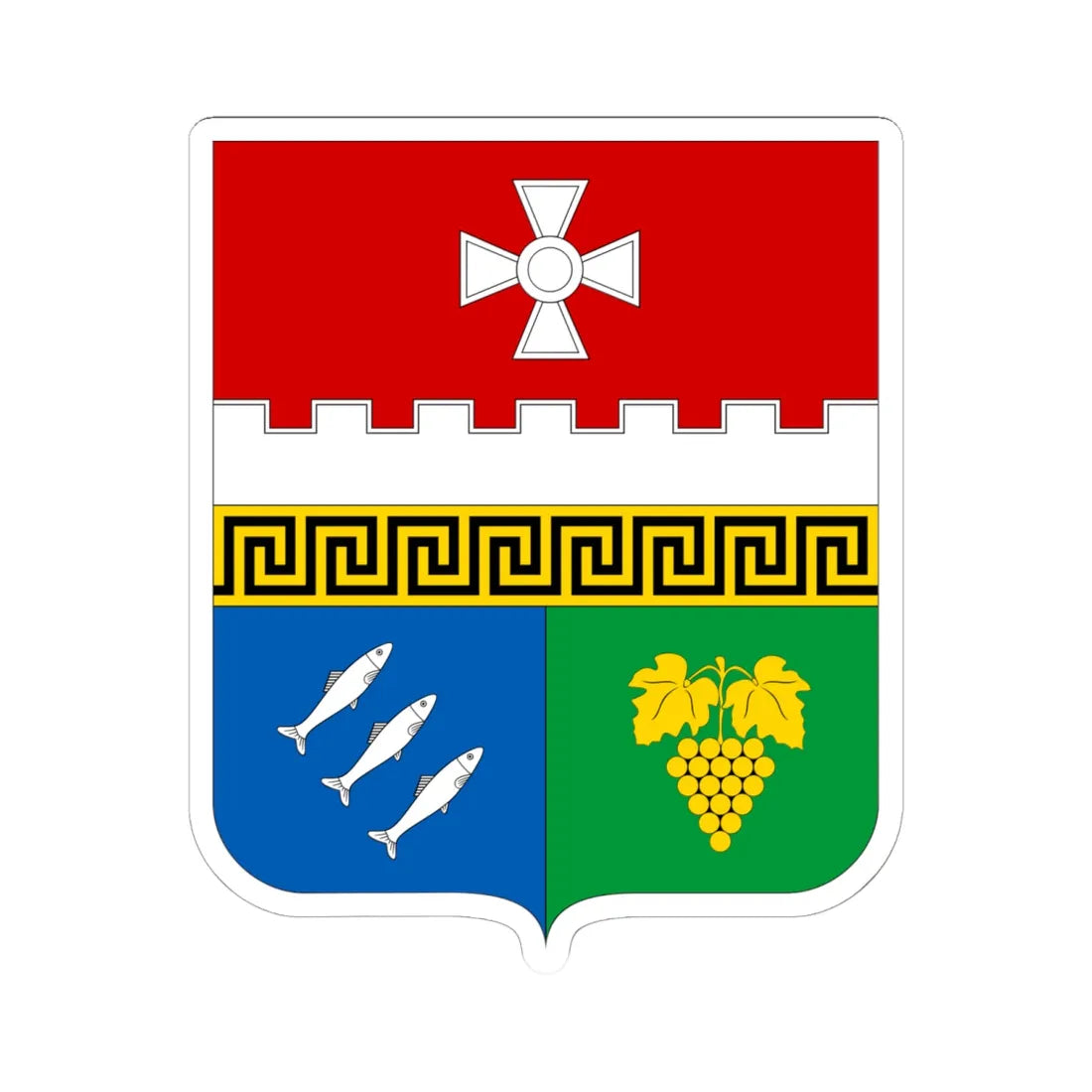 COA Balaklavskyi Sevastopol Ukraine (Russia) (Coat of Arms) STICKER Vinyl Kiss-Cut Decal 6 Inch White - The Sticker Space