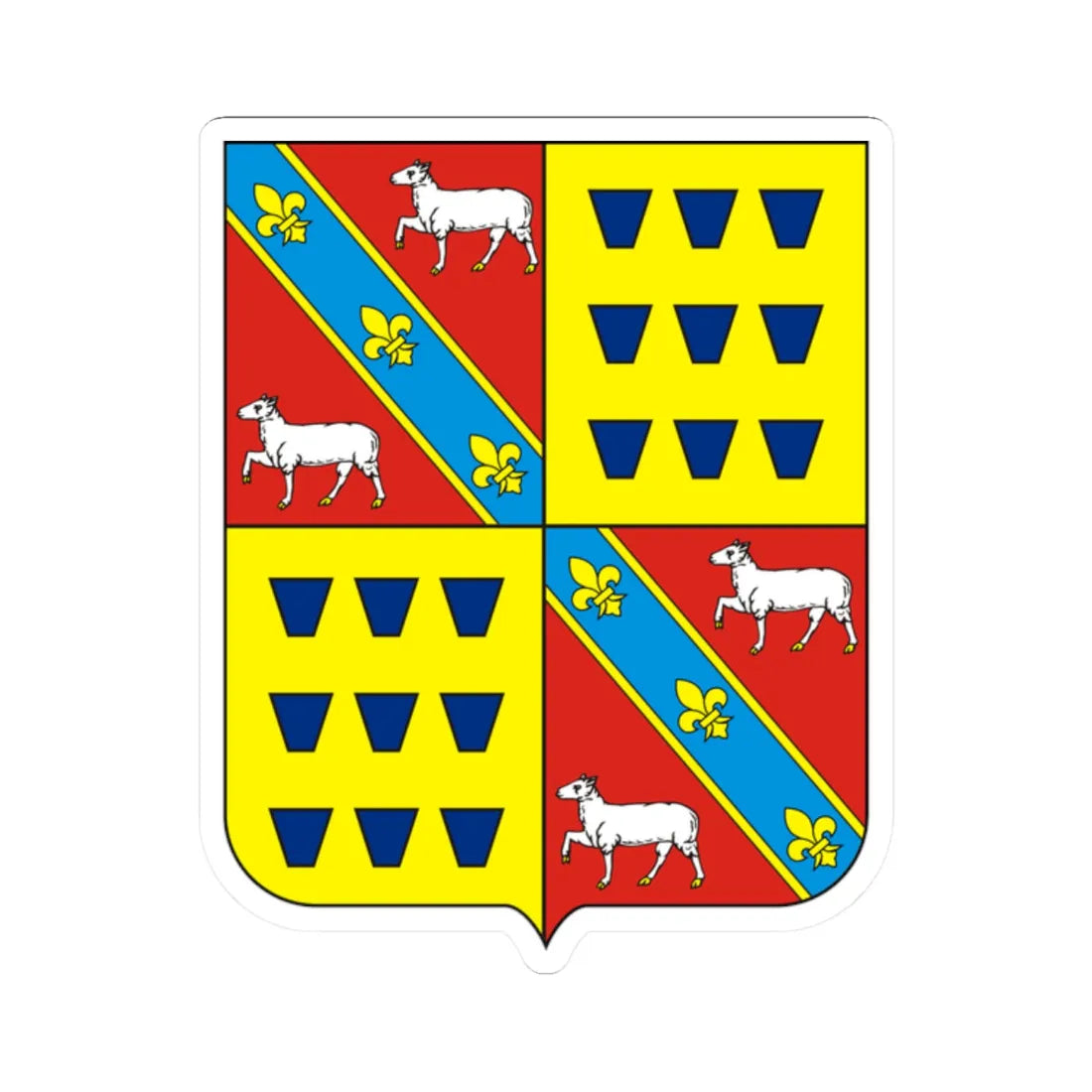 COA Baron of Abiaí (Brazil) (Coat of Arms) STICKER Vinyl Kiss-Cut Decal 2 Inch White - The Sticker Space