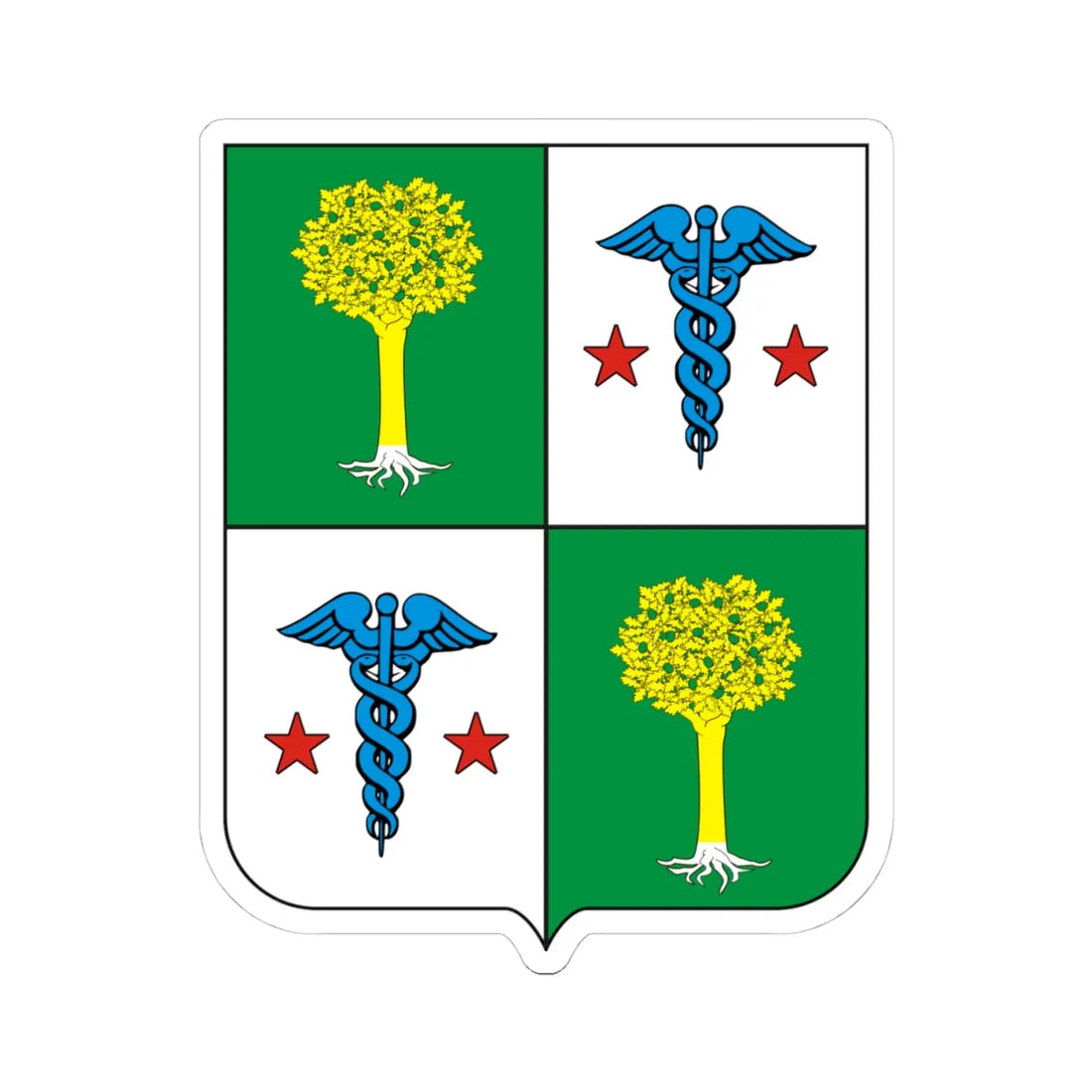 COA Baron of Campo Verde (Brazil) (Coat of Arms) STICKER Vinyl Kiss-Cut Decal 4 Inch White - The Sticker Space