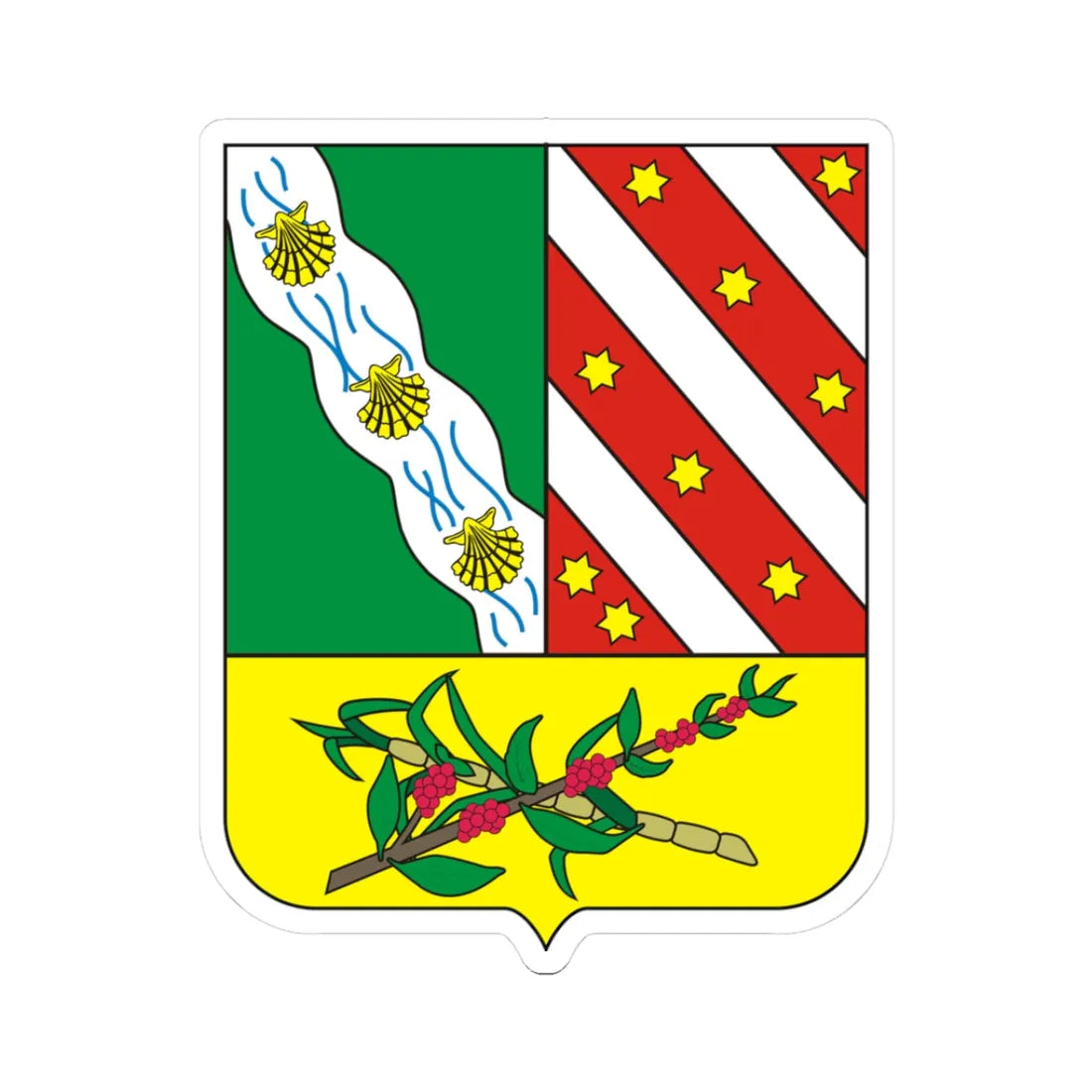 COA Baron of Ipojuca (Brazil) (Coat of Arms) STICKER Vinyl Kiss-Cut Decal 3 Inch White - The Sticker Space