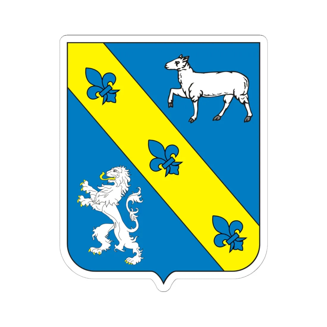 COA Baron of São João de Icaraí (Brazil) (Coat of Arms) STICKER Vinyl Kiss-Cut Decal 6 Inch White - The Sticker Space