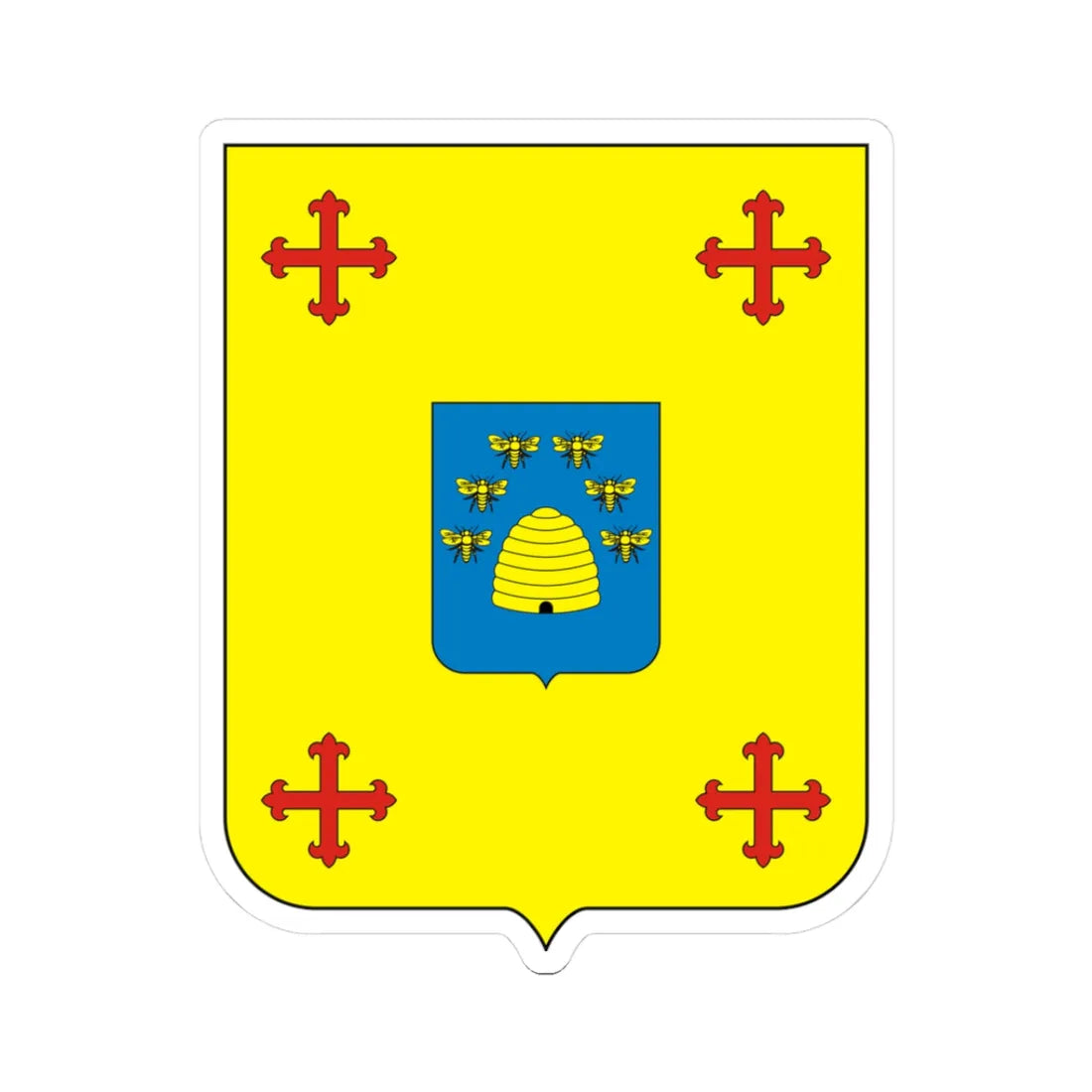 COA Baron of São Vítor (Brazil) (Coat of Arms) STICKER Vinyl Kiss-Cut Decal 3 Inch White - The Sticker Space