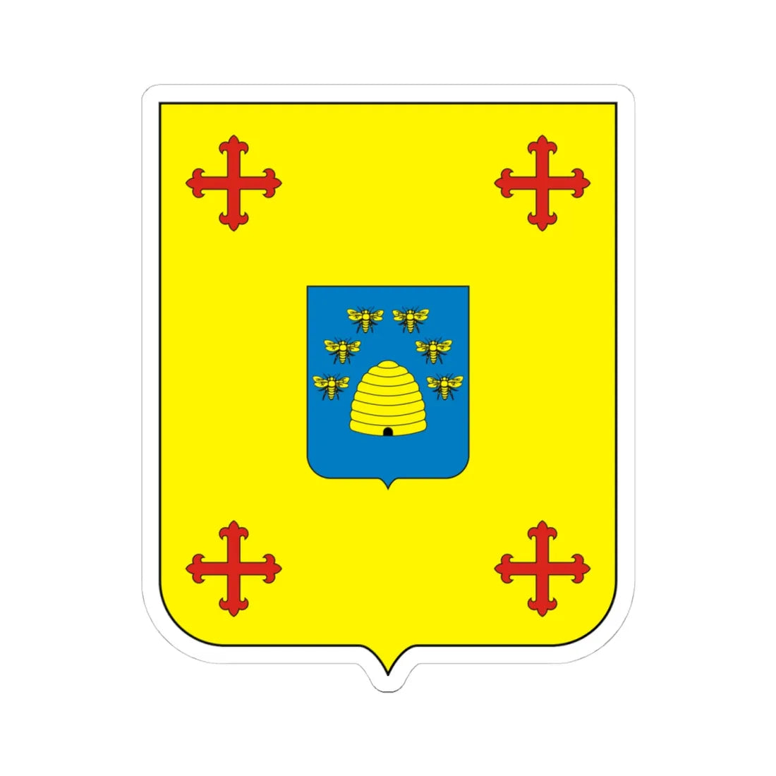 COA Baron of São Vítor (Brazil) (Coat of Arms) STICKER Vinyl Kiss-Cut Decal 4 Inch White - The Sticker Space