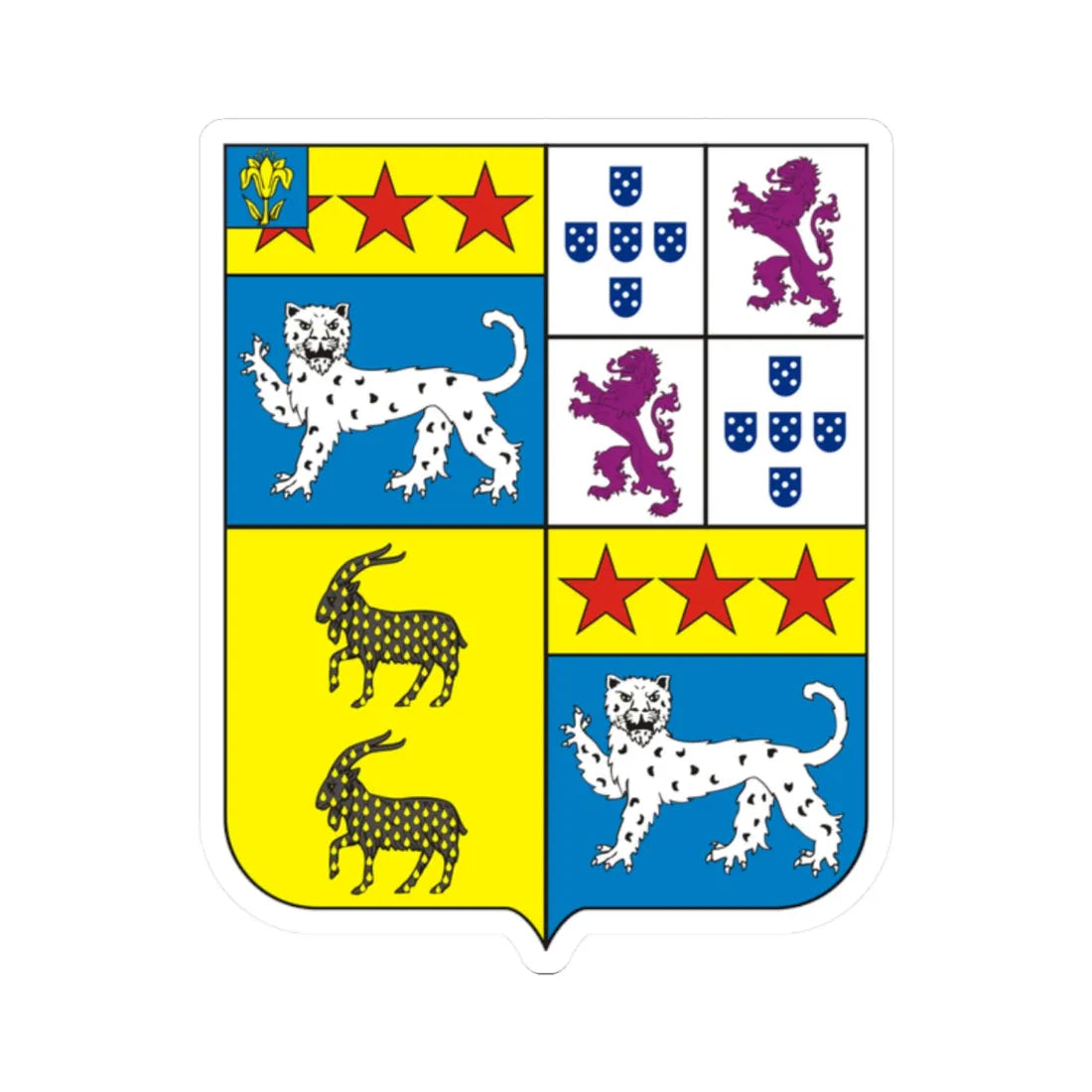 COA Baron of Valença (Brazil) (Coat of Arms) STICKER Vinyl Kiss-Cut Decal 2 Inch White - The Sticker Space