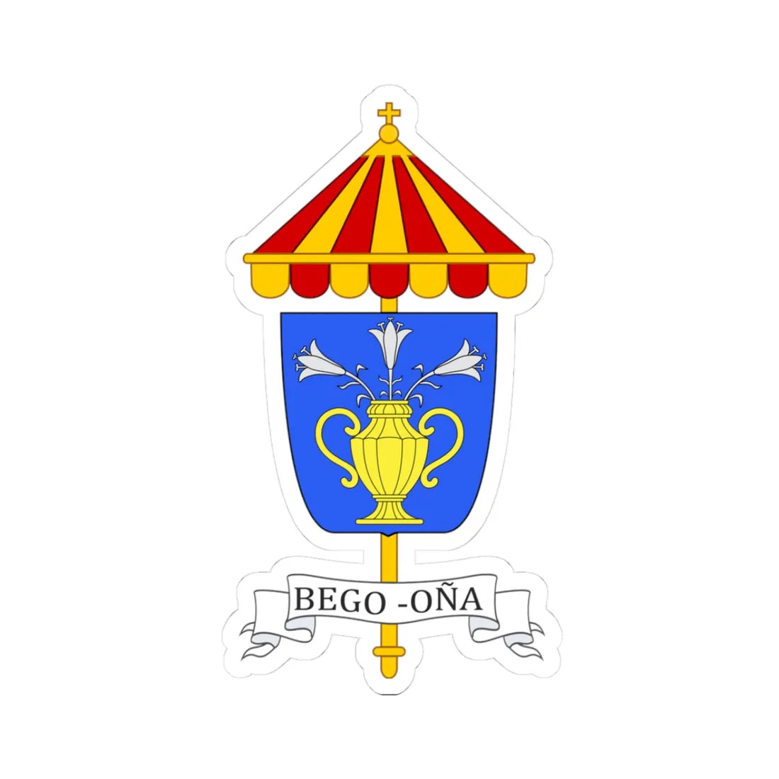 COA Basilica Begoña (Spain) (Coat of Arms) STICKER Vinyl Kiss-Cut Decal 3 Inch White - The Sticker Space