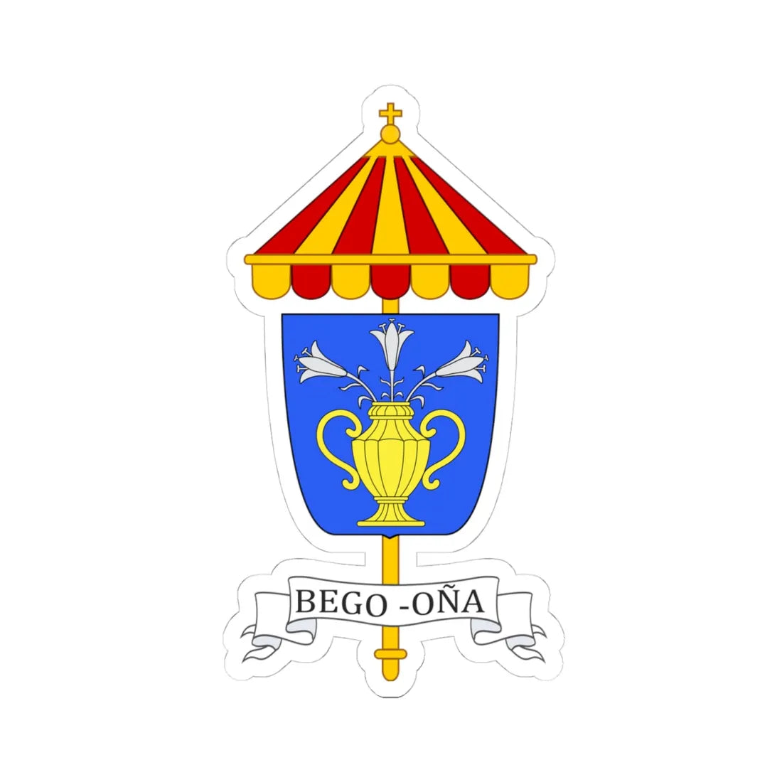COA Basilica Begoña (Spain) (Coat of Arms) STICKER Vinyl Kiss-Cut Decal 4 Inch White - The Sticker Space