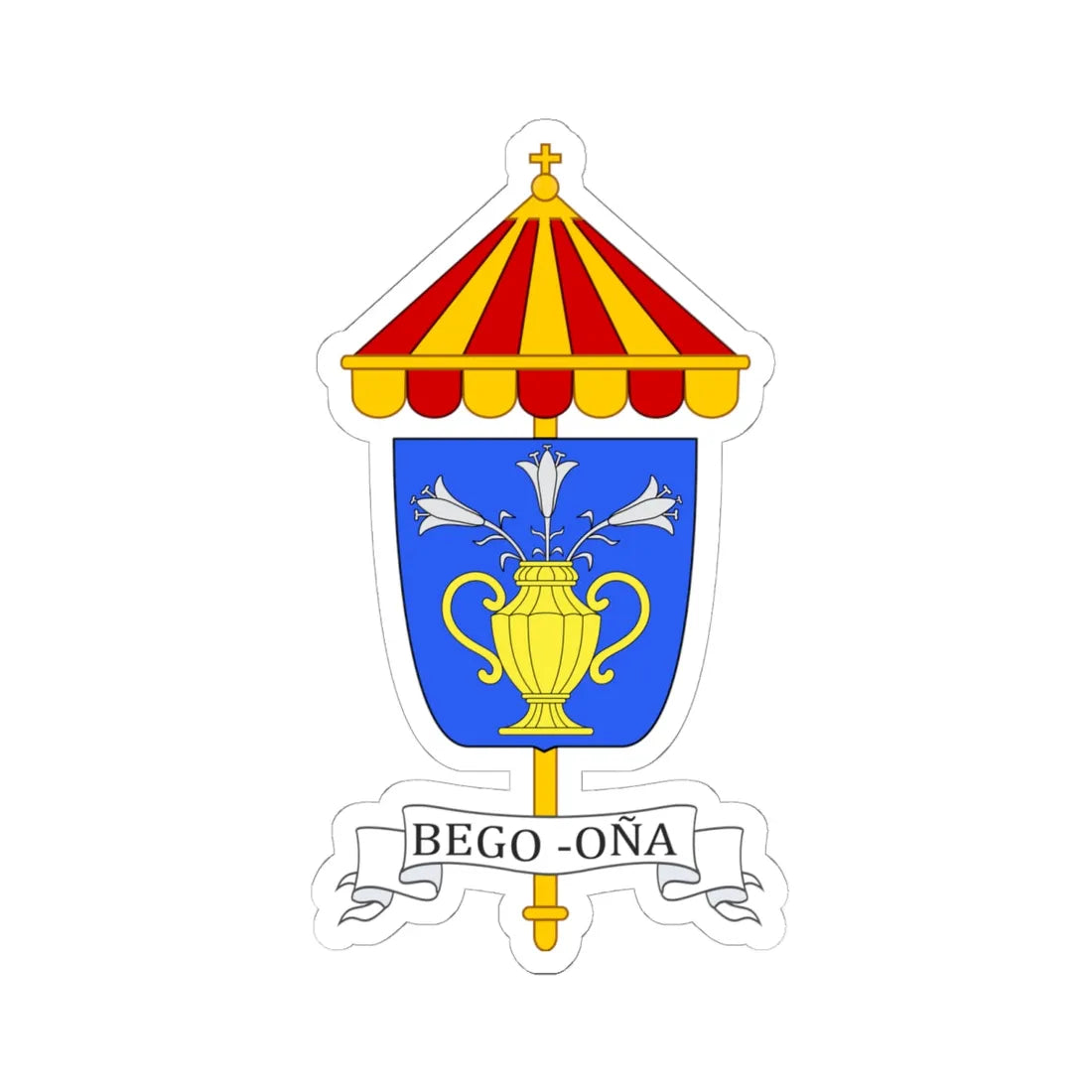 COA Basilica Begoña (Spain) (Coat of Arms) STICKER Vinyl Kiss-Cut Decal 6 Inch White - The Sticker Space
