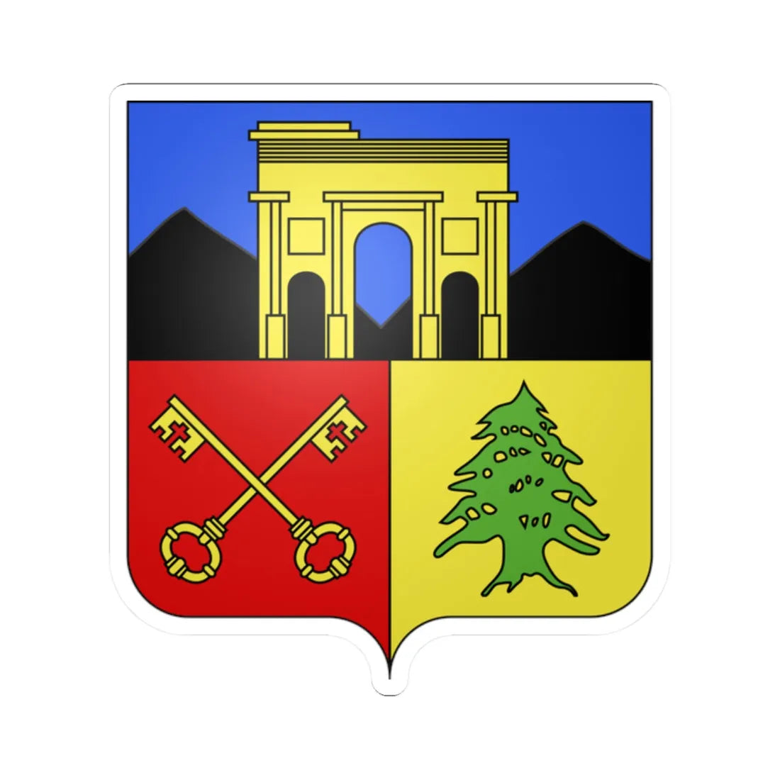 Coa Batna French Algeria (Algeria) (Coat of Arms) STICKER Vinyl Kiss-Cut Decal 2 Inch White - The Sticker Space