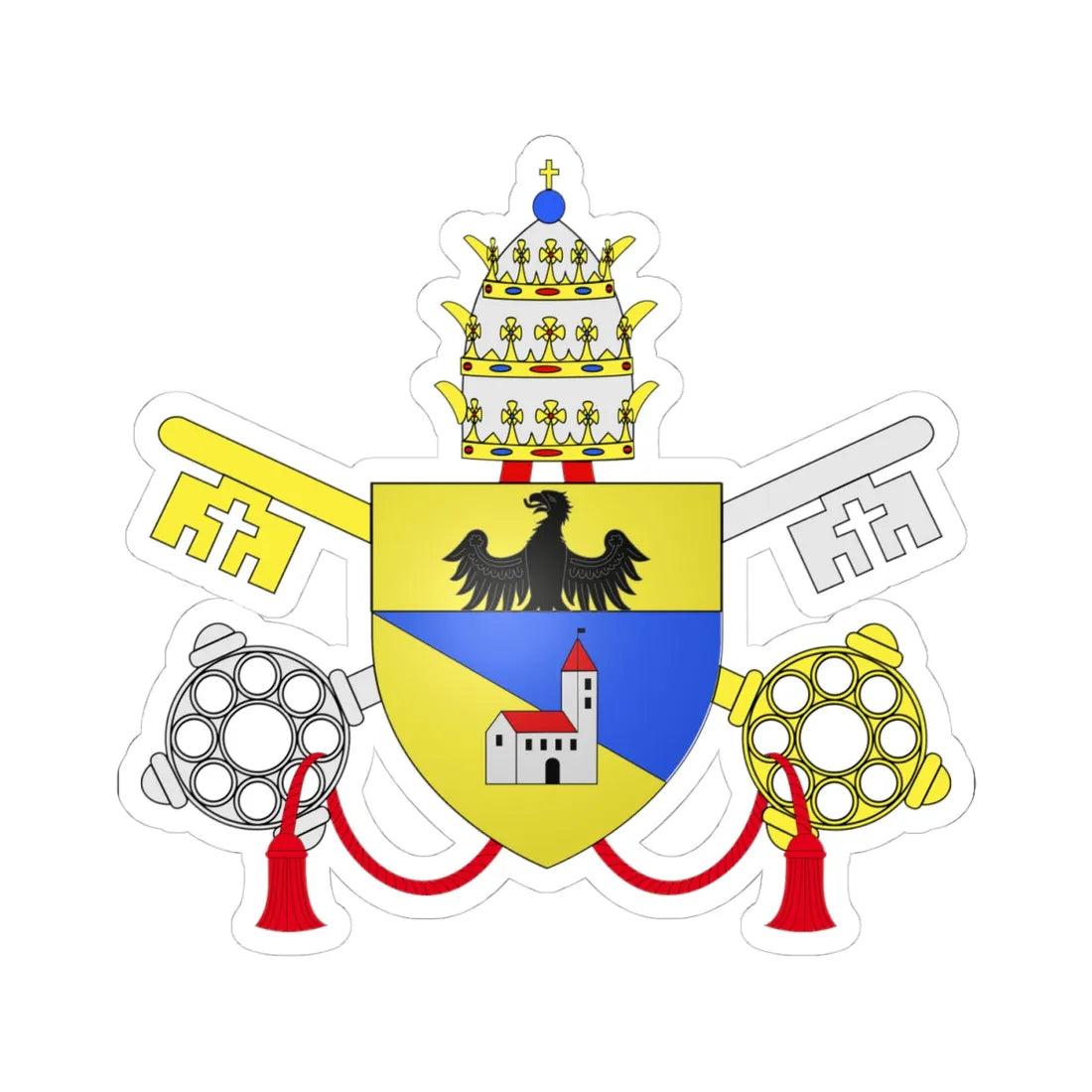 CoA Benedetto XV (Italy) (Coat of Arms) STICKER Vinyl Kiss-Cut Decal - The Sticker Space