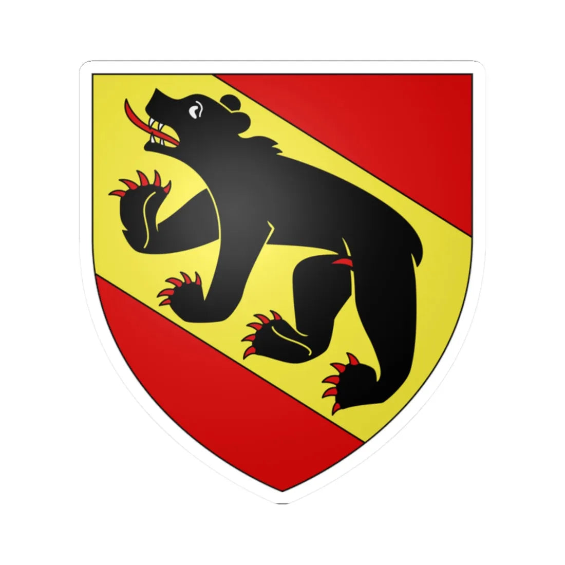 CoA Bern Canton (Switzerland) (Coat of Arms) STICKER Vinyl Kiss-Cut Decal 2 Inch White - The Sticker Space