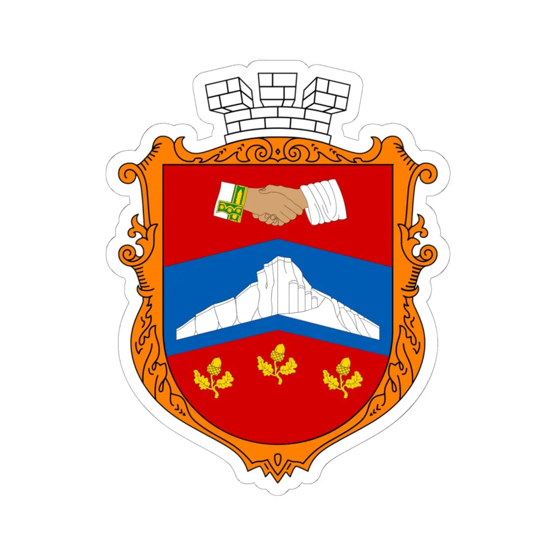 COA Bilohirsk Krym UHT (Ukraine) (Coat of Arms) STICKER Vinyl Kiss-Cut Decal 6 Inch White - The Sticker Space