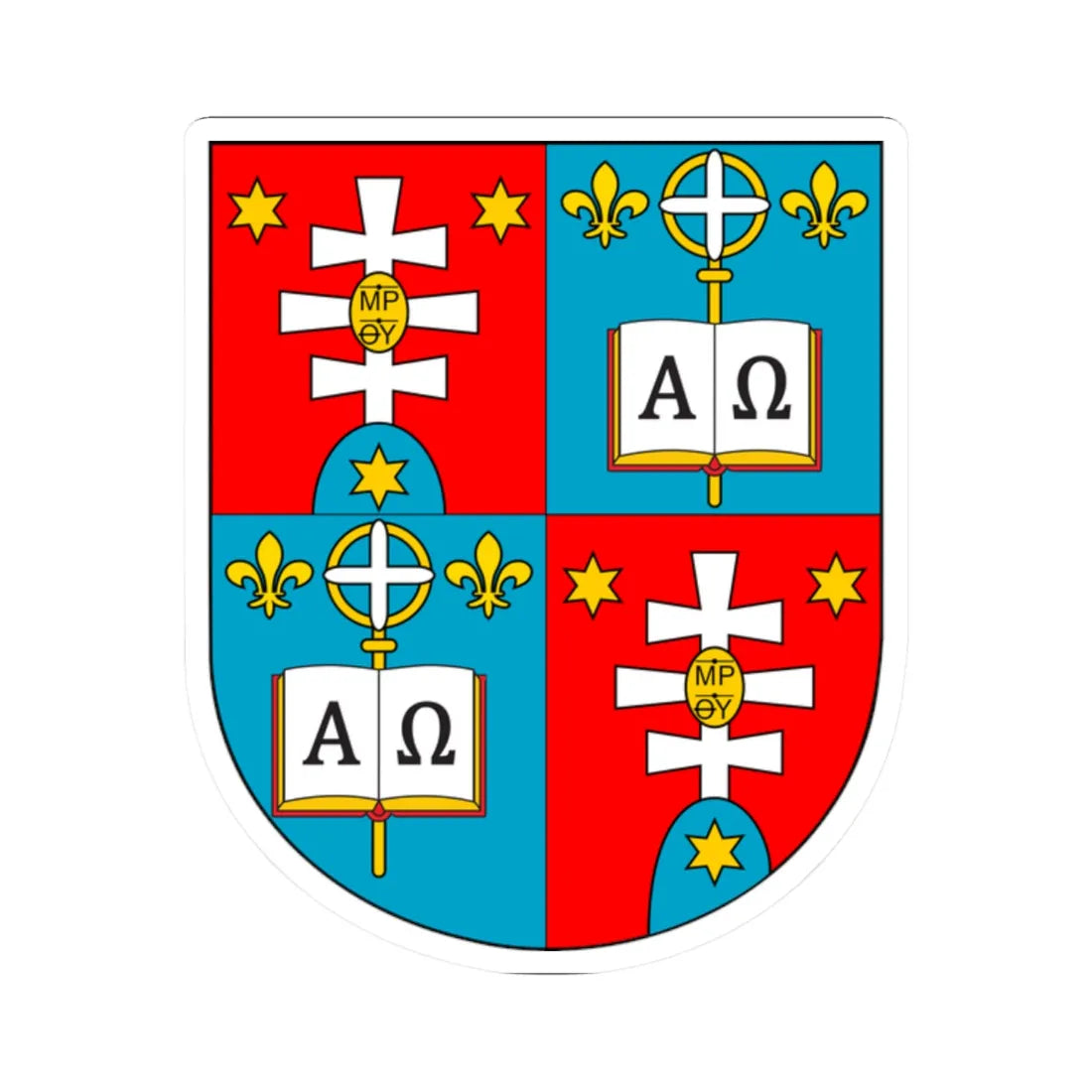 COA bishop UA Sasik Milan (Ukraine) (Coat of Arms) STICKER Vinyl Kiss-Cut Decal 2 Inch White - The Sticker Space