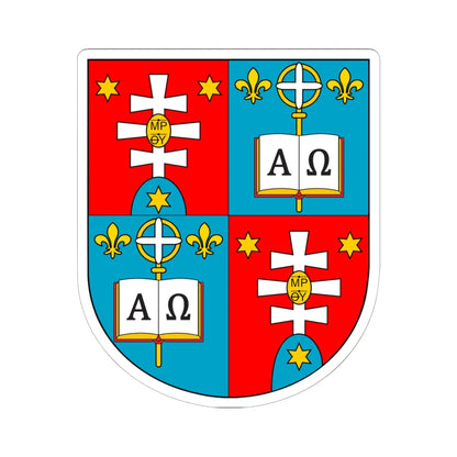 COA bishop UA Sasik Milan (Ukraine) (Coat of Arms) STICKER Vinyl Kiss-Cut Decal 6 Inch White - The Sticker Space