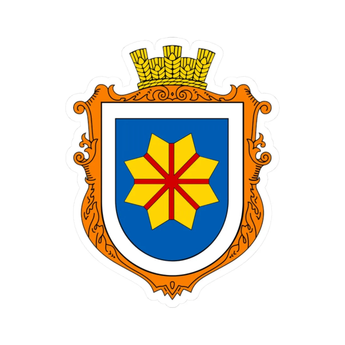 COA Bohdanivka Kyivska Ukraine UHT (Ukraine) (Coat of Arms) STICKER Vinyl Kiss-Cut Decal 2 Inch White - The Sticker Space