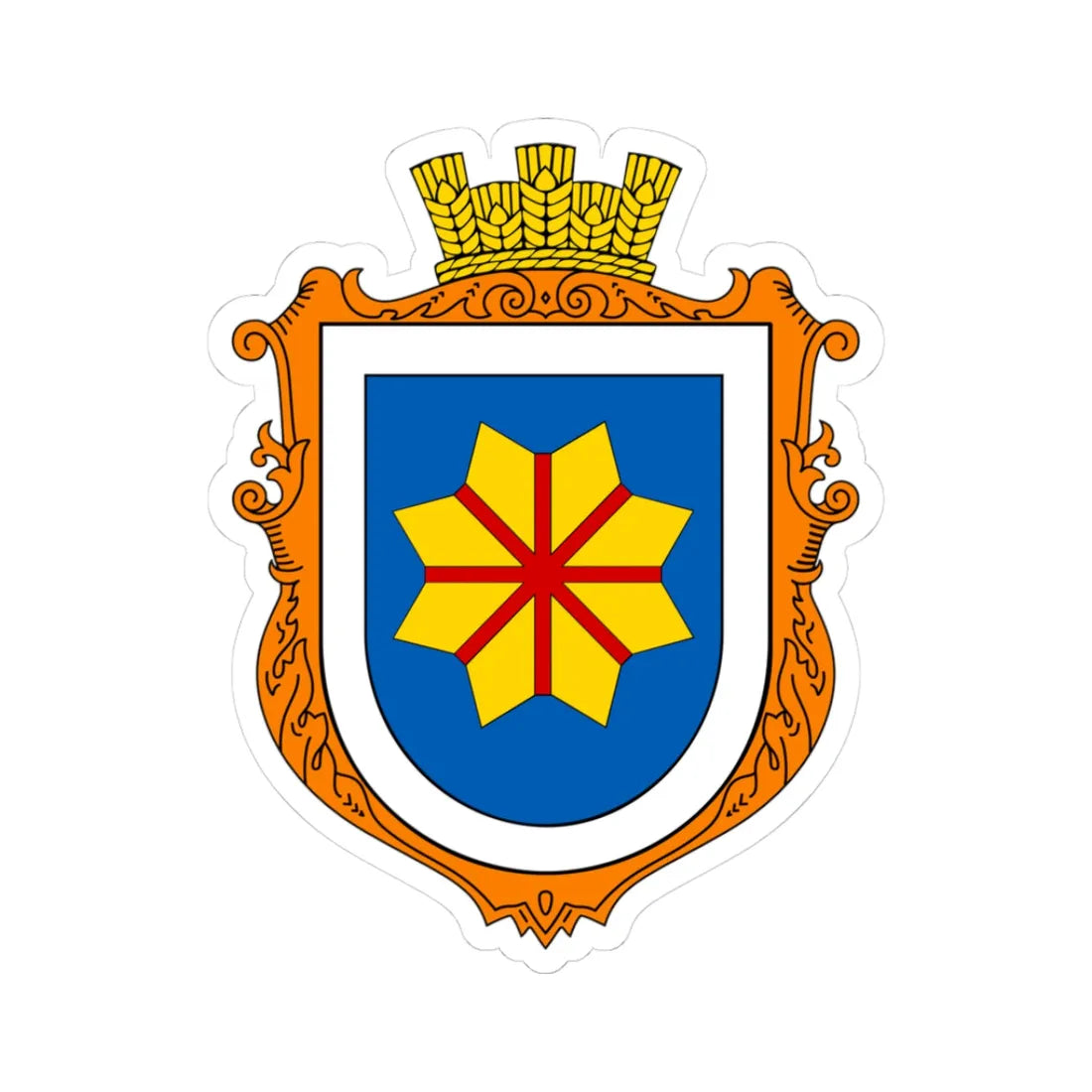 COA Bohdanivka Kyivska Ukraine UHT (Ukraine) (Coat of Arms) STICKER Vinyl Kiss-Cut Decal 3 Inch White - The Sticker Space