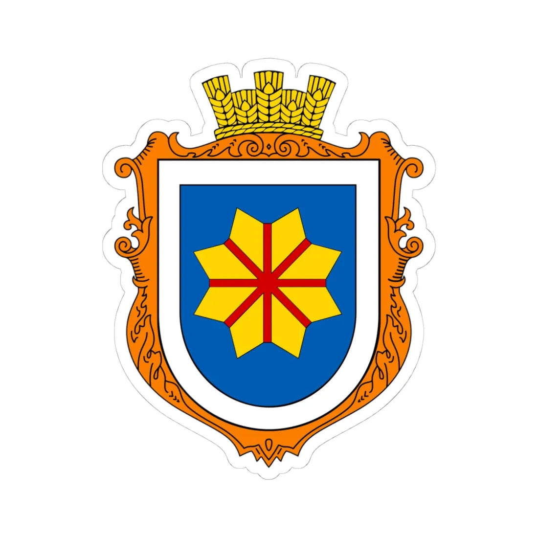 COA Bohdanivka Kyivska Ukraine UHT (Ukraine) (Coat of Arms) STICKER Vinyl Kiss-Cut Decal 4 Inch White - The Sticker Space