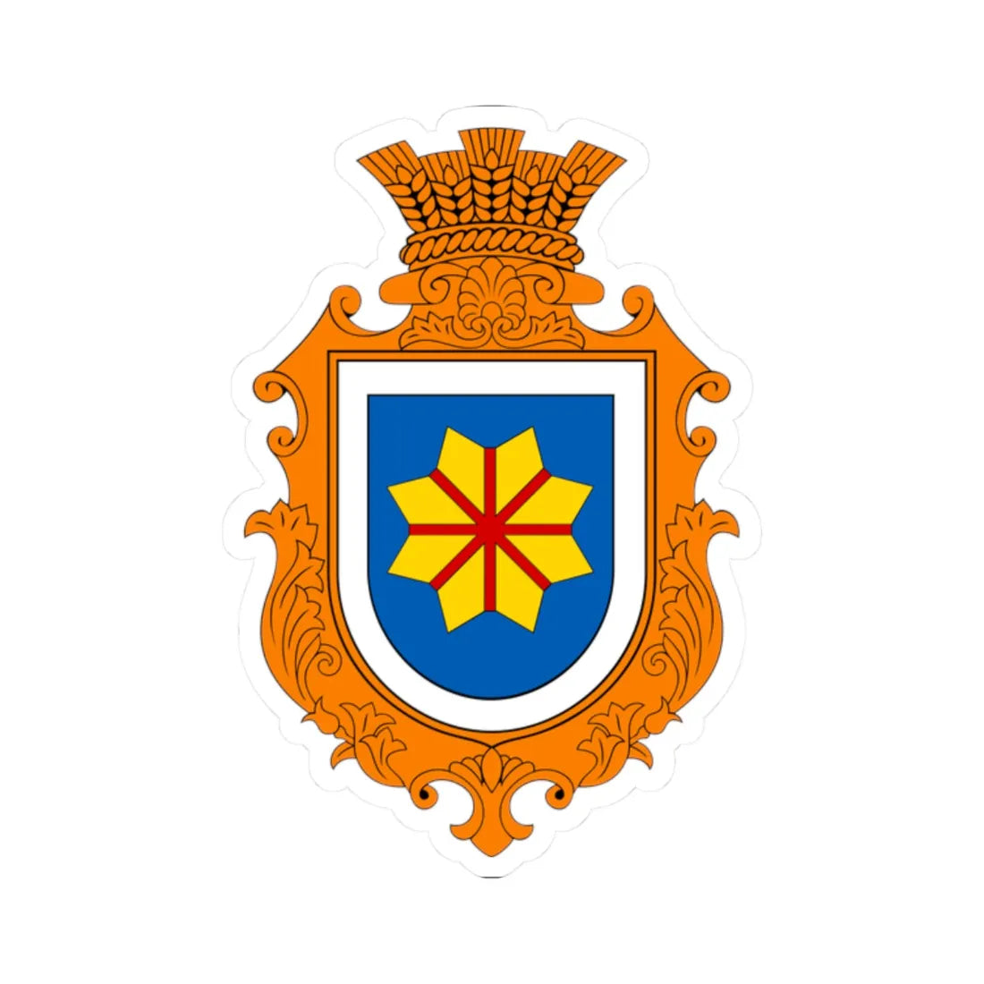 COA Bohdanivka Kyivska Ukraine (Ukraine) (Coat of Arms) STICKER Vinyl Kiss-Cut Decal 2 Inch White - The Sticker Space