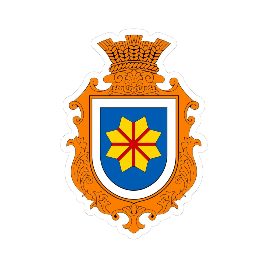 COA Bohdanivka Kyivska Ukraine (Ukraine) (Coat of Arms) STICKER Vinyl Kiss-Cut Decal 3 Inch White - The Sticker Space