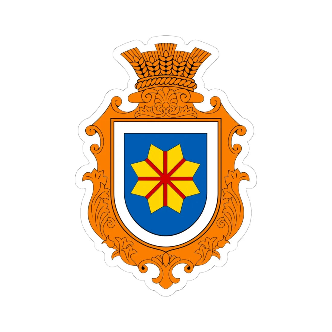 COA Bohdanivka Kyivska Ukraine (Ukraine) (Coat of Arms) STICKER Vinyl Kiss-Cut Decal 4 Inch White - The Sticker Space