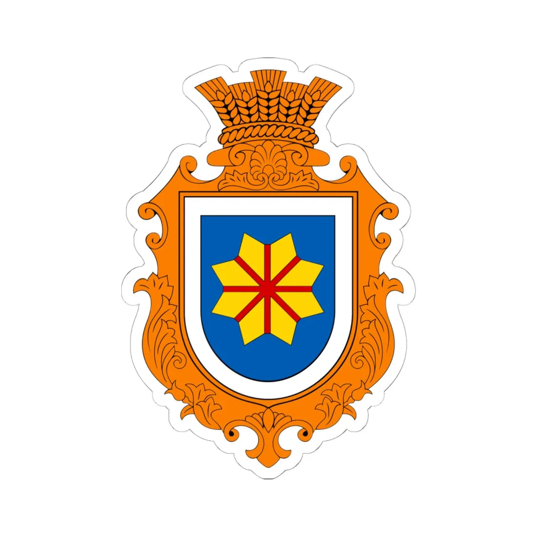 COA Bohdanivka Kyivska Ukraine (Ukraine) (Coat of Arms) STICKER Vinyl Kiss-Cut Decal 6 Inch White - The Sticker Space