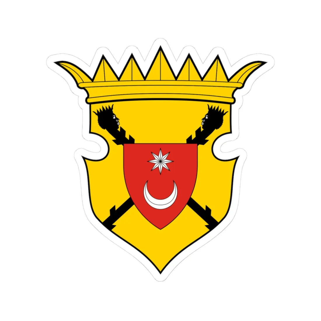 Coa Bosnia and Herzegovina Country History Fojnica Armorial 17th century (Algeria) (Coat of Arms) STICKER Vinyl Kiss-Cut Decal 3 Inch White - The Sticker Space