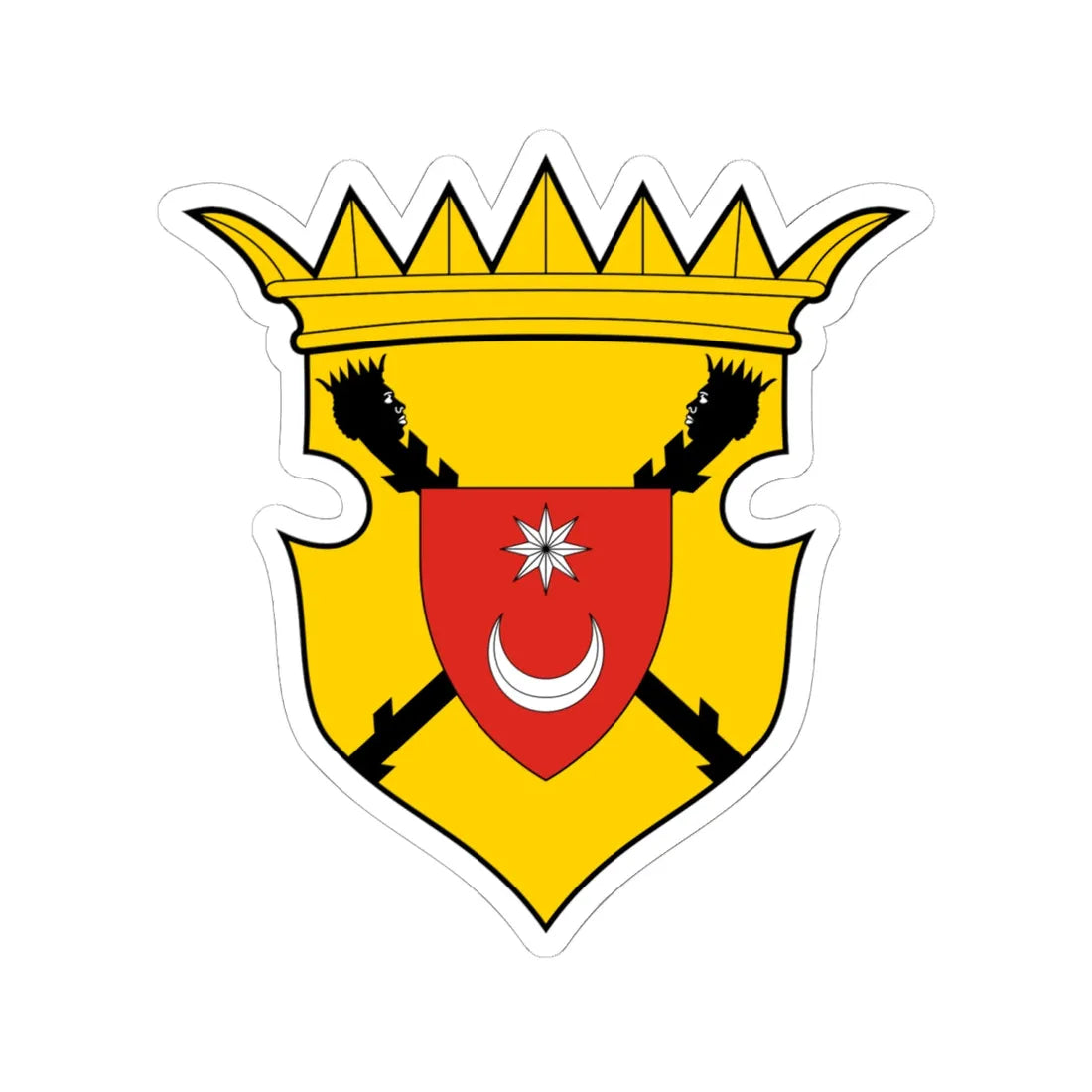 Coa Bosnia and Herzegovina Country History Fojnica Armorial 17th century (Algeria) (Coat of Arms) STICKER Vinyl Kiss-Cut Decal 6 Inch White - The Sticker Space