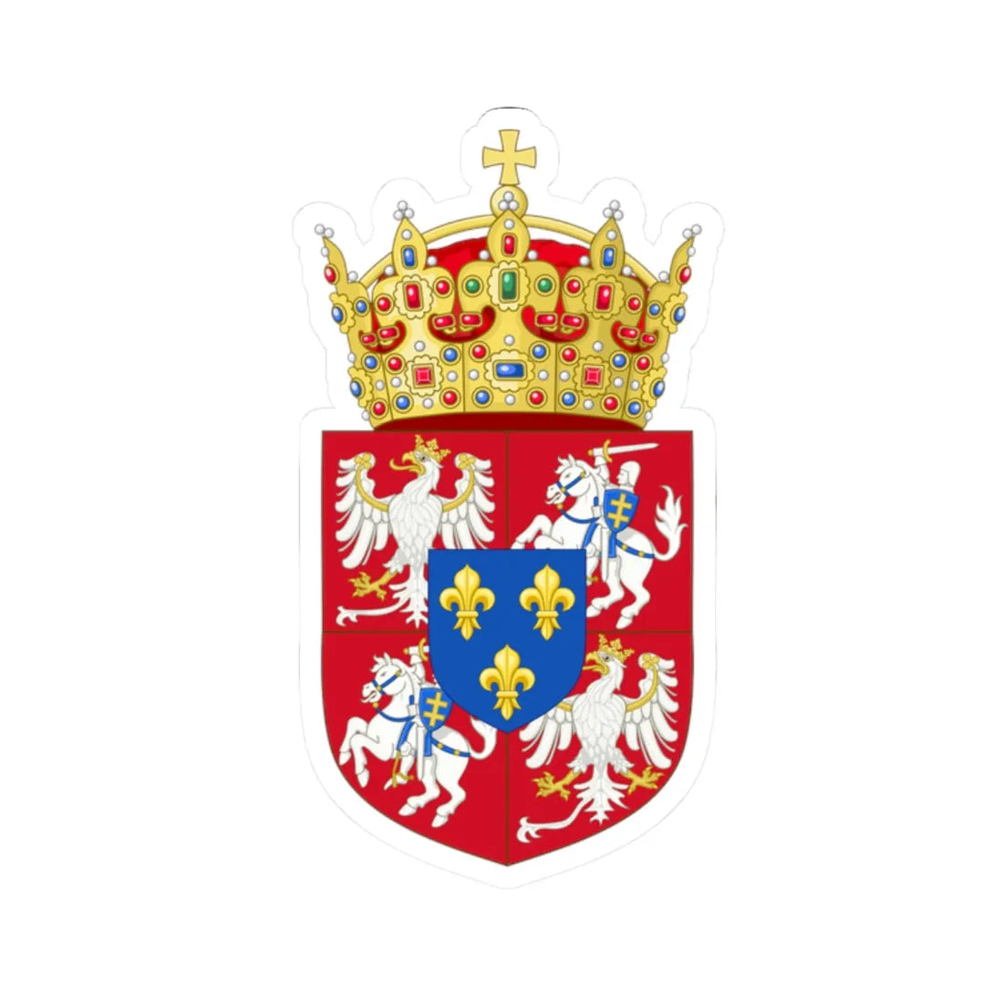 COA Capetian King in a Polish-Lithuanian Commonwealth (Lithuania) (Coat of Arms) STICKER Vinyl Kiss-Cut Decal 2 Inch White - The Sticker Space
