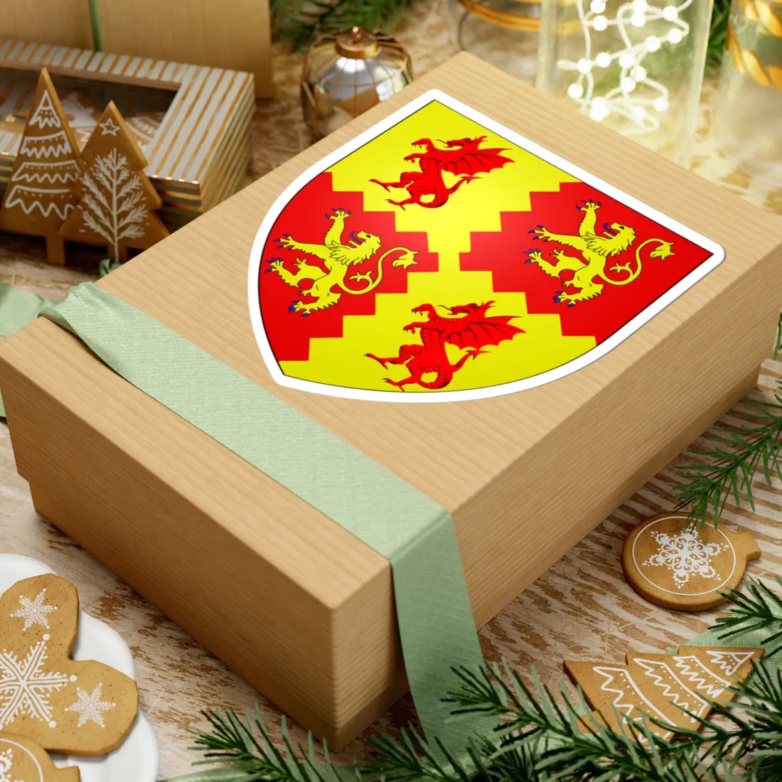 COA Carmarthenshire (United Kingdom) (Coat of Arms) STICKER Vinyl Kiss-Cut Decal - The Sticker Space