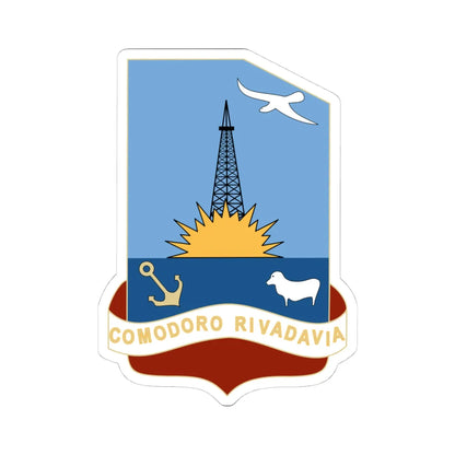 COA-Comodoro Rivadavia (Argentina) (Coat of Arms) STICKER Vinyl Kiss-Cut Decal 4 Inch White - The Sticker Space