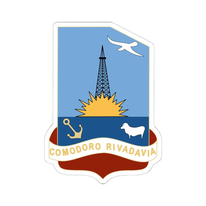COA-Comodoro Rivadavia (Argentina) (Coat of Arms) STICKER Vinyl Kiss-Cut Decal 6 Inch White - The Sticker Space