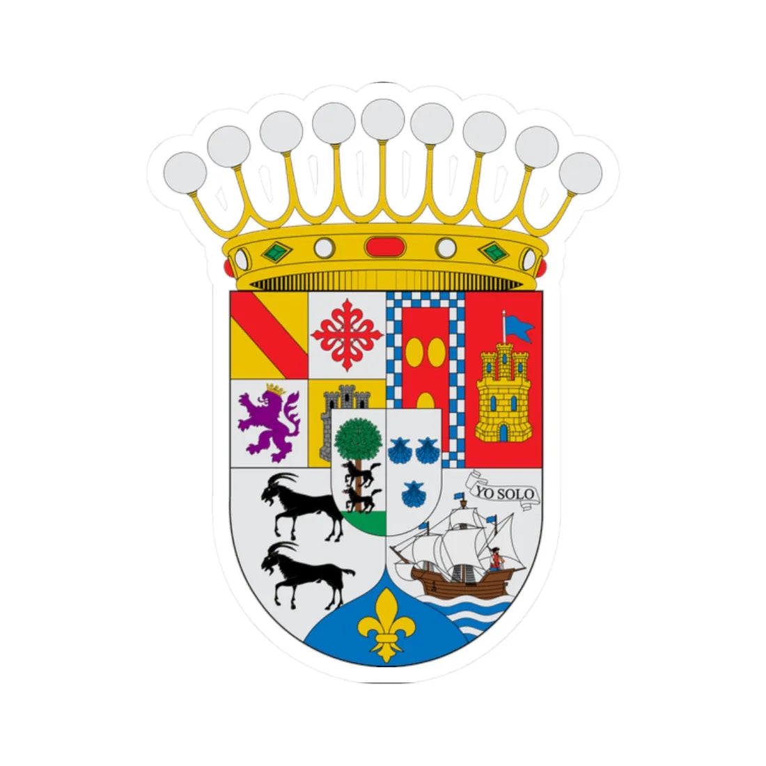 COA Count of Gálvez (Costa Rica) (Coat of Arms) STICKER Vinyl Kiss-Cut Decal 2 Inch White - The Sticker Space