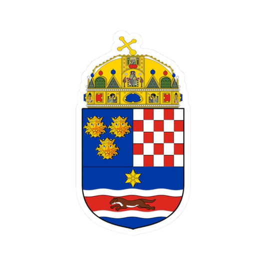 Coa Croatia Country History with crown 1868-1918 (Croatia) (Coat of Arms) STICKER Vinyl Kiss-Cut Decal 2 Inch White - The Sticker Space